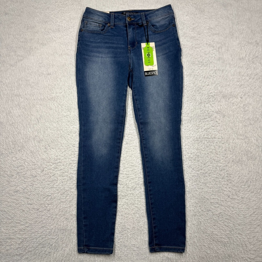 NWT Blue Spice‎ Mid Rise Ankle Blue Jeans Denim Pants Women's Size 3 26x25.5